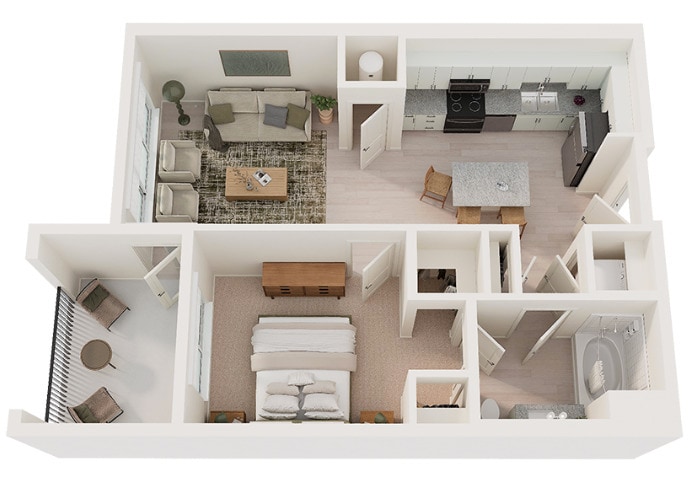 Floor Plan - 1 Bedroom