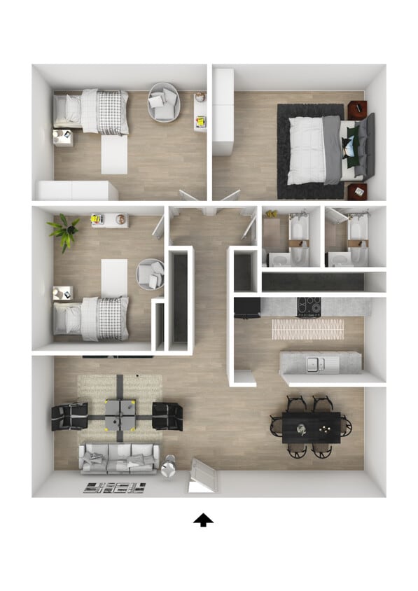 3X2 - 3 Bedroom 2 Bath