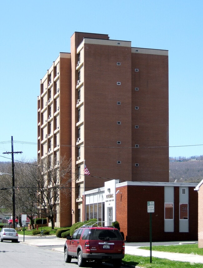 View from the southeast - Queen City Tower Apartments