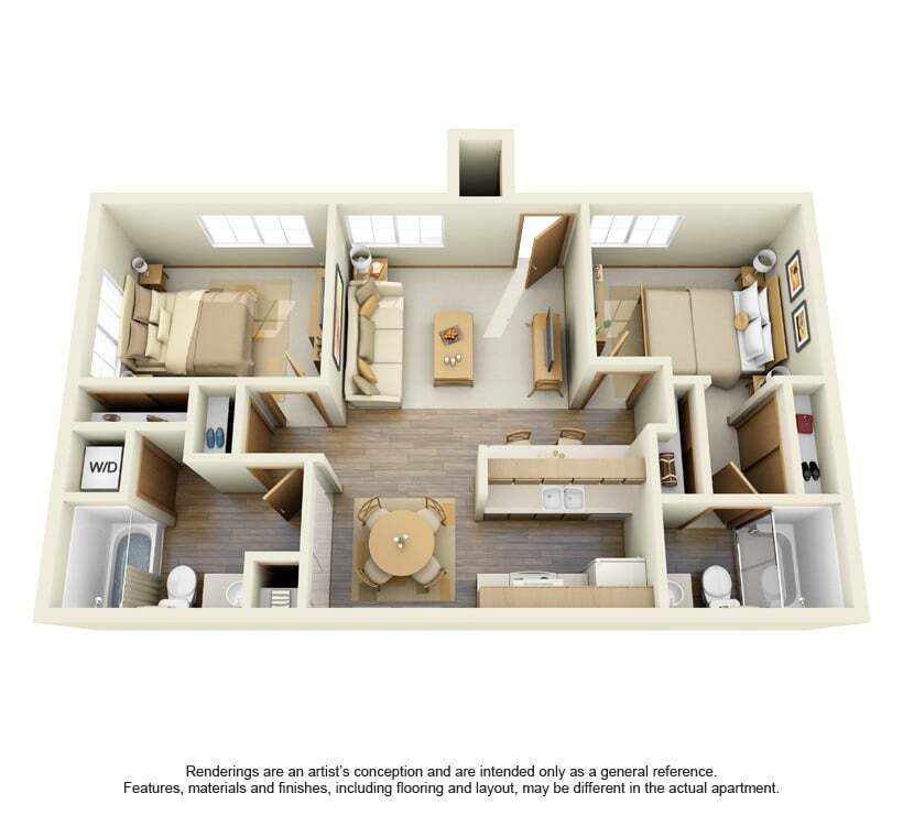 Floor Plan - 2 Bed 2 Bath - C