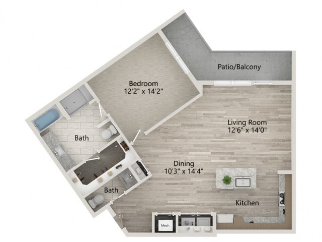 Floor plans are artist’s rendering. All dimensions are approximate. Actual product and specifications may vary in dimension or detail. Not all features are available in every apartment. Prices and availability are subject to change. - A8