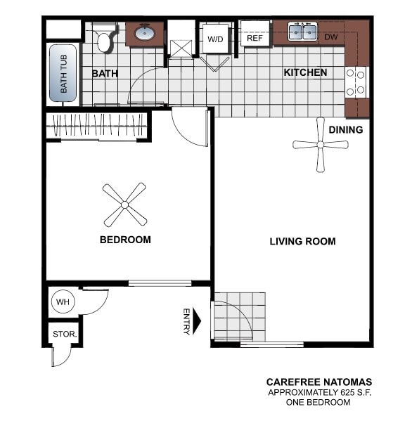 Small 1BR, 1BA - 625 SF - 1B/1Bath (small)