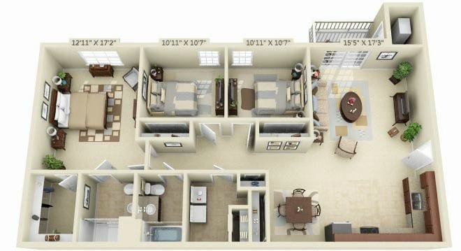 Floorplan - Three Bedroom Phase 1
