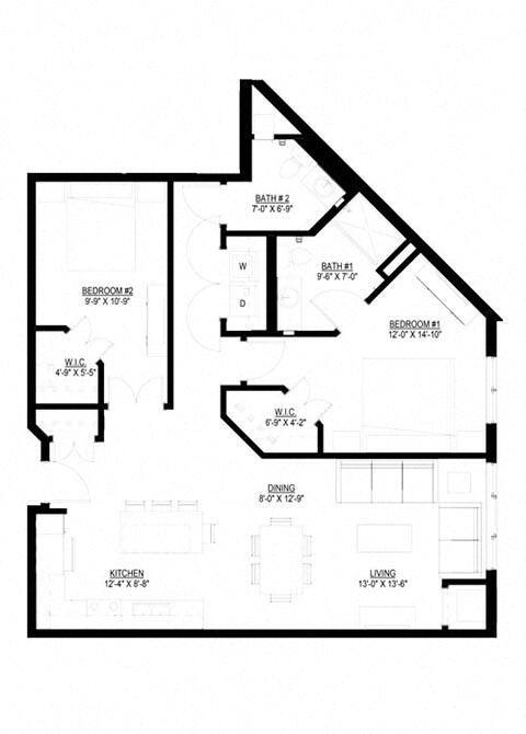 Floor Plan - Two Bedroom - E