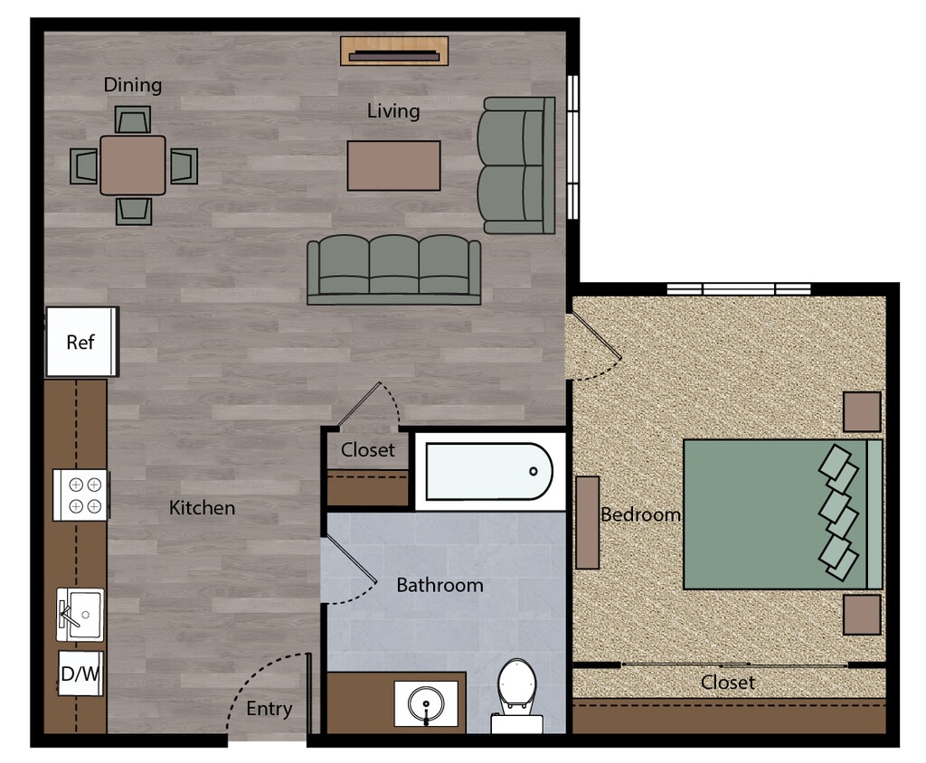 A2 - 1 Bedroom Plan A2
