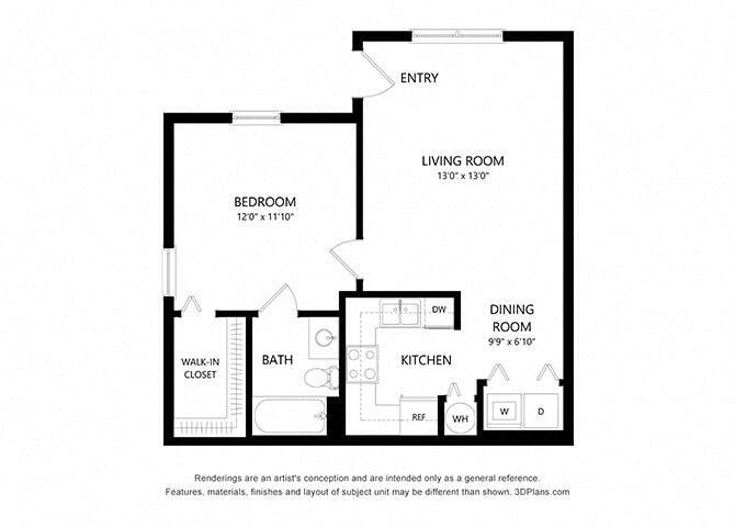 Floor Plan - One Bedroom