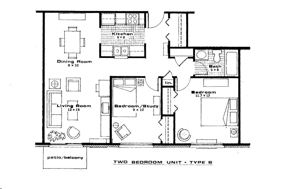 2BR/1BA - Trinity