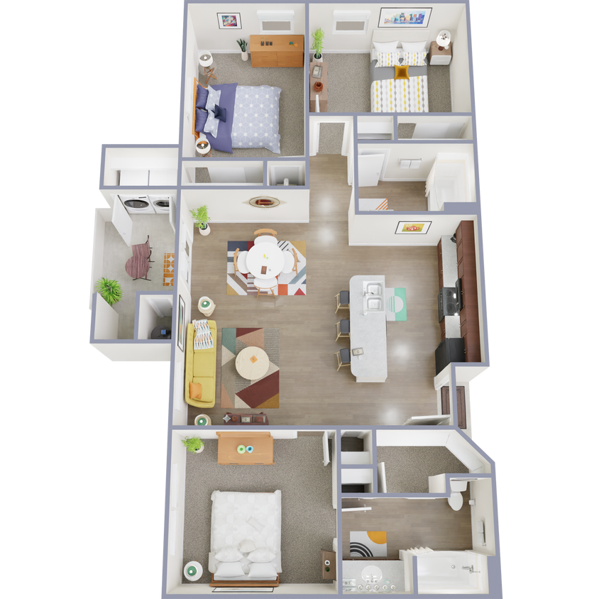 Explore the spacious and stylish design of this contemporary apartment layout. - C1C