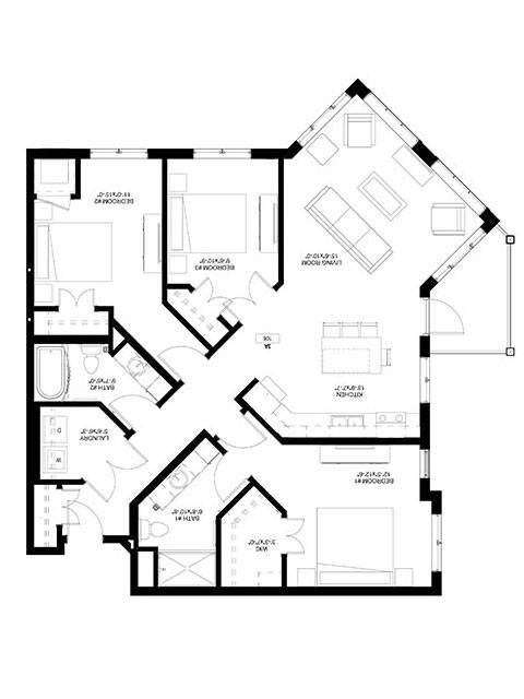Floor Plan - Three Bedroom - A