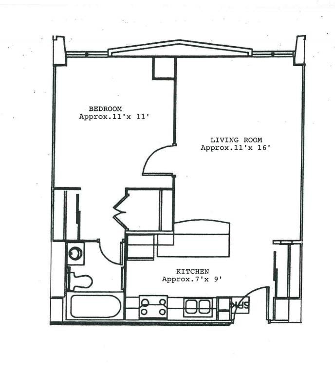 Floor Plan - 1 Bedroom