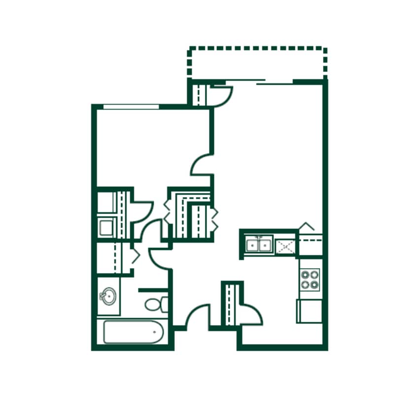 Floor Plan - One Bedroom
