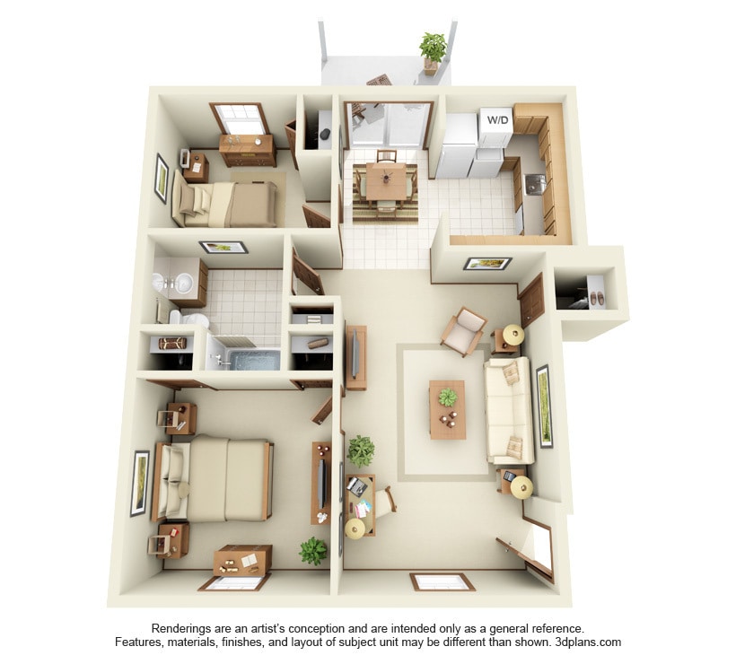Floor Plan - 1st Floor 2 Bedroom