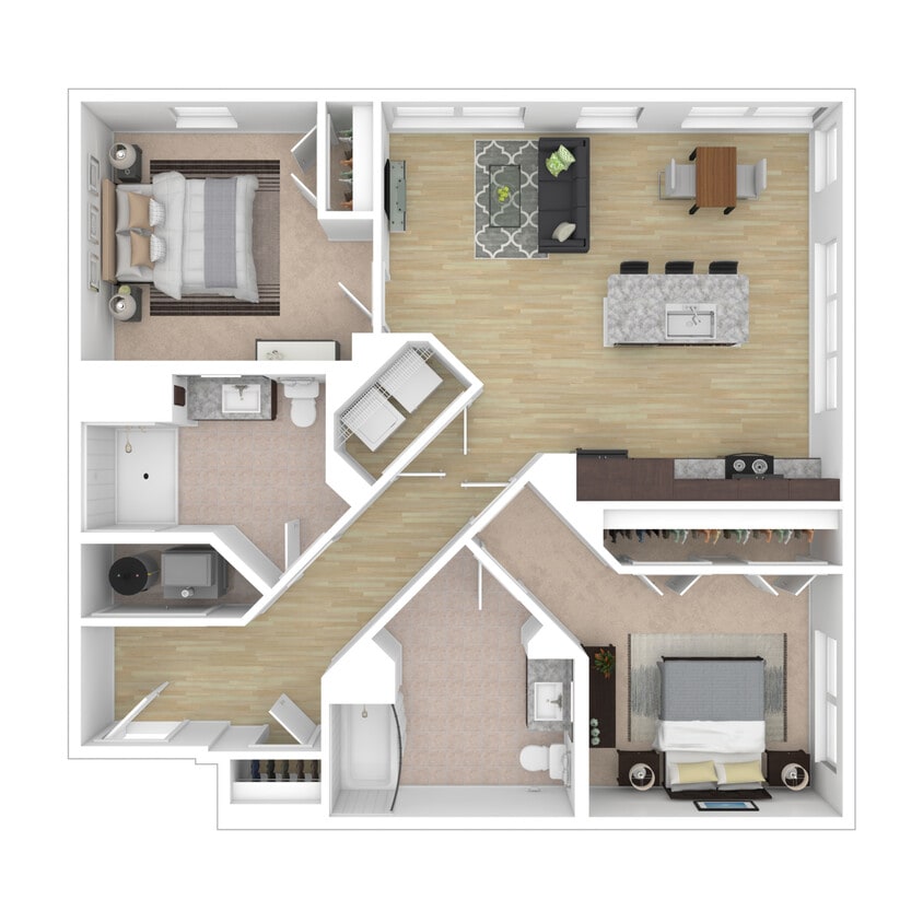 The Linden - Orchard - 2 Bed, 2 Bath, 1045-1048 sq. ft. - Orchard