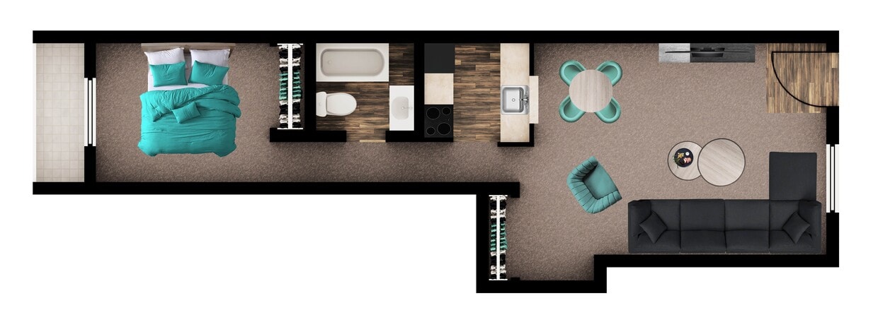 1 bed, 1 bath - A3 / Acacia