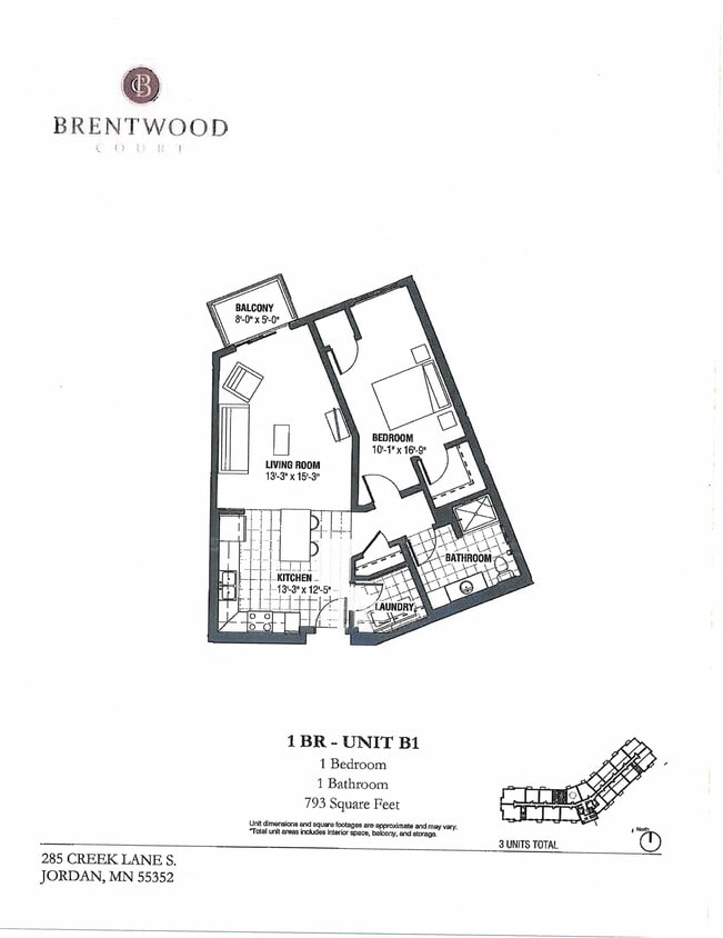 1 BR - Unit B1 - 1 Bedroom