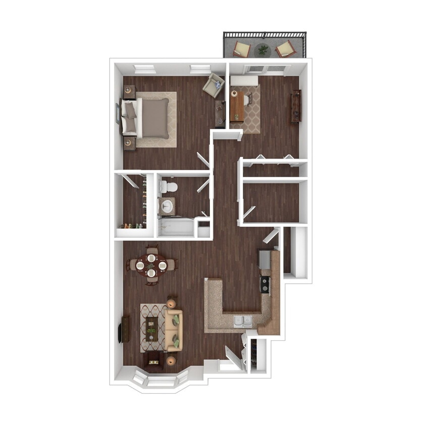Floor Plan - One Bedroom (60% Affordable)