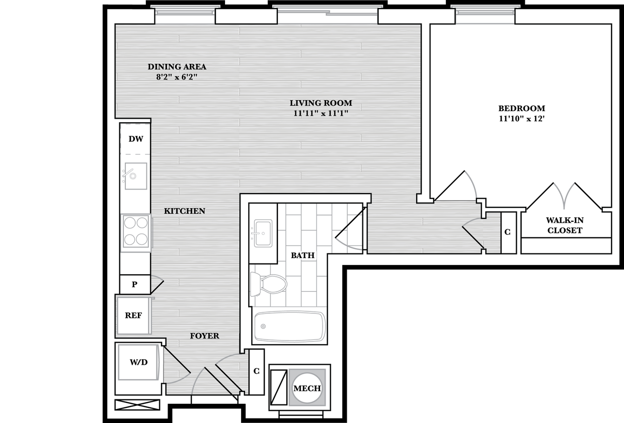 Floor Plan - 1 Bed/1 Bath