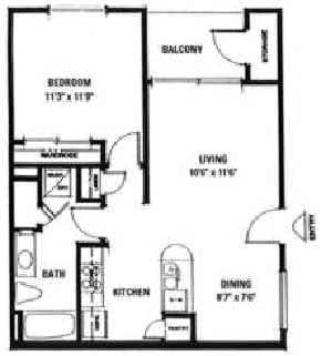 1BR/1BA - 1BR/1BA - Model B