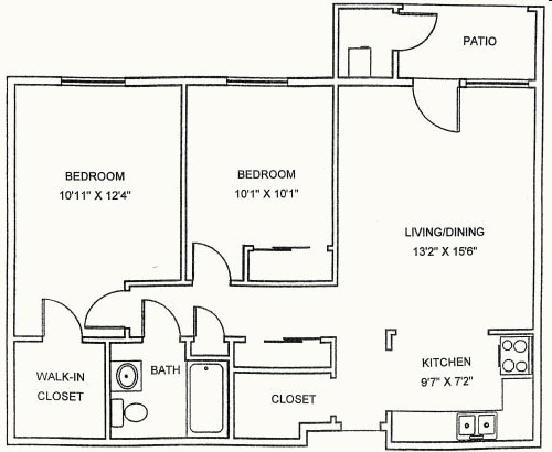 2BR/1BA - 2 BR/1 BA 770 sq ft
