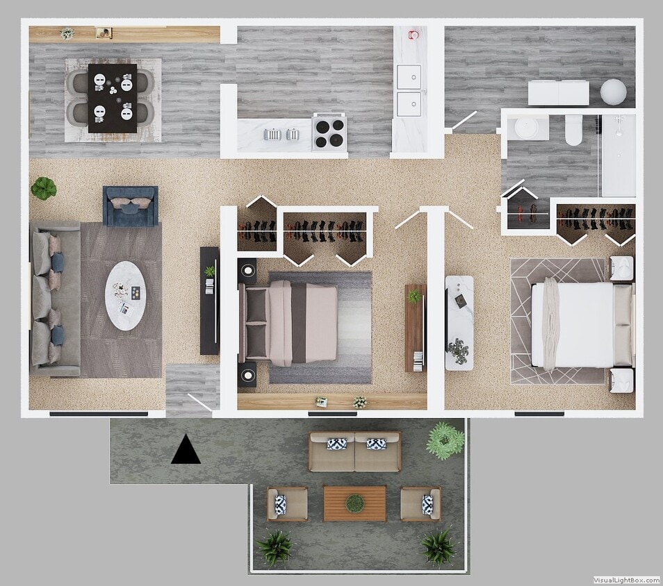 Floor Plan - Two Bed One Bath