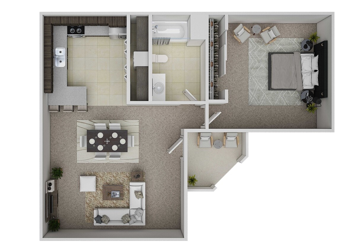 Floor Plan - One Bed One Bath