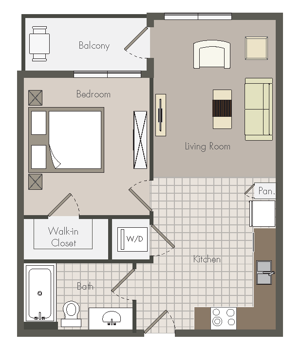 Floor Plan - 1 Bedroom