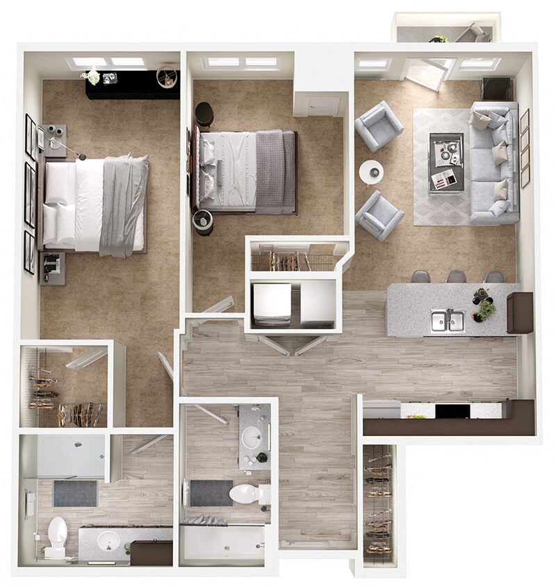 Floor Plan - 2x2 - D1
