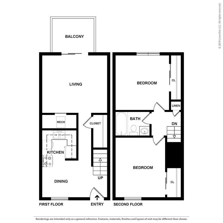 Floor Plan - 2 Bedroom Townhouse