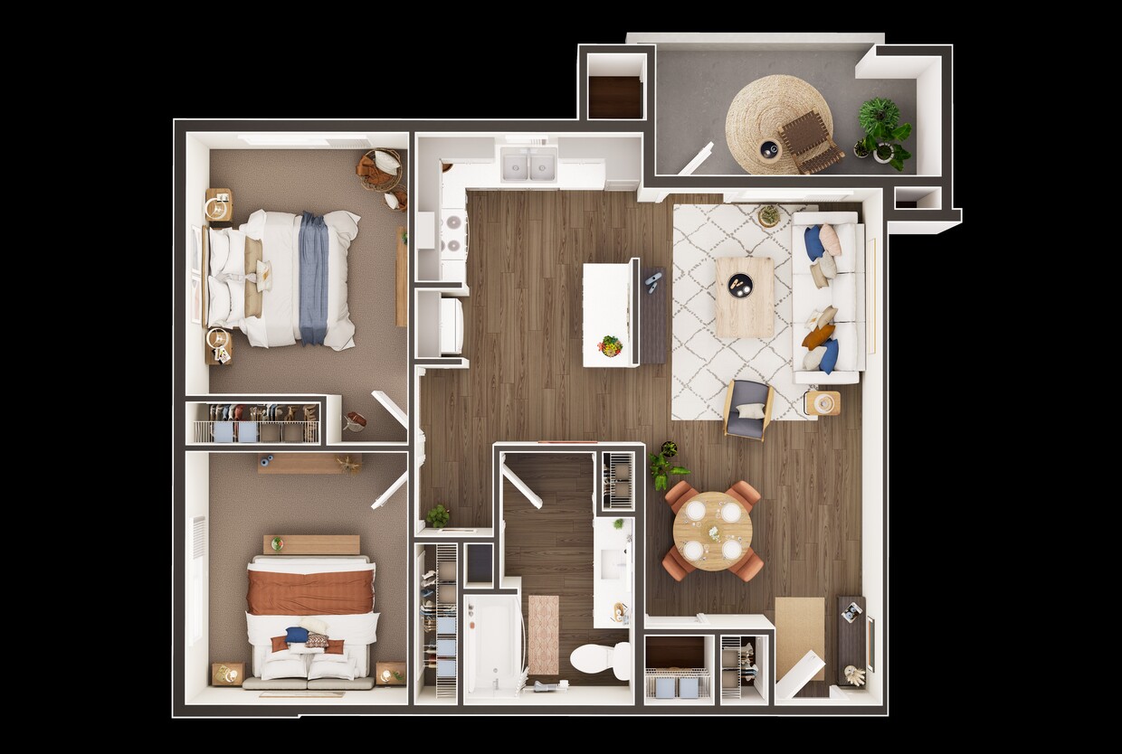 Floor Plan - 2 Bedroom B2 Layout