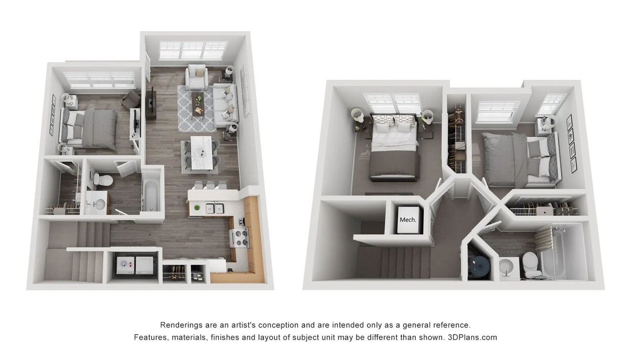 A 3D rendering of The Willow floor plan - The Willow