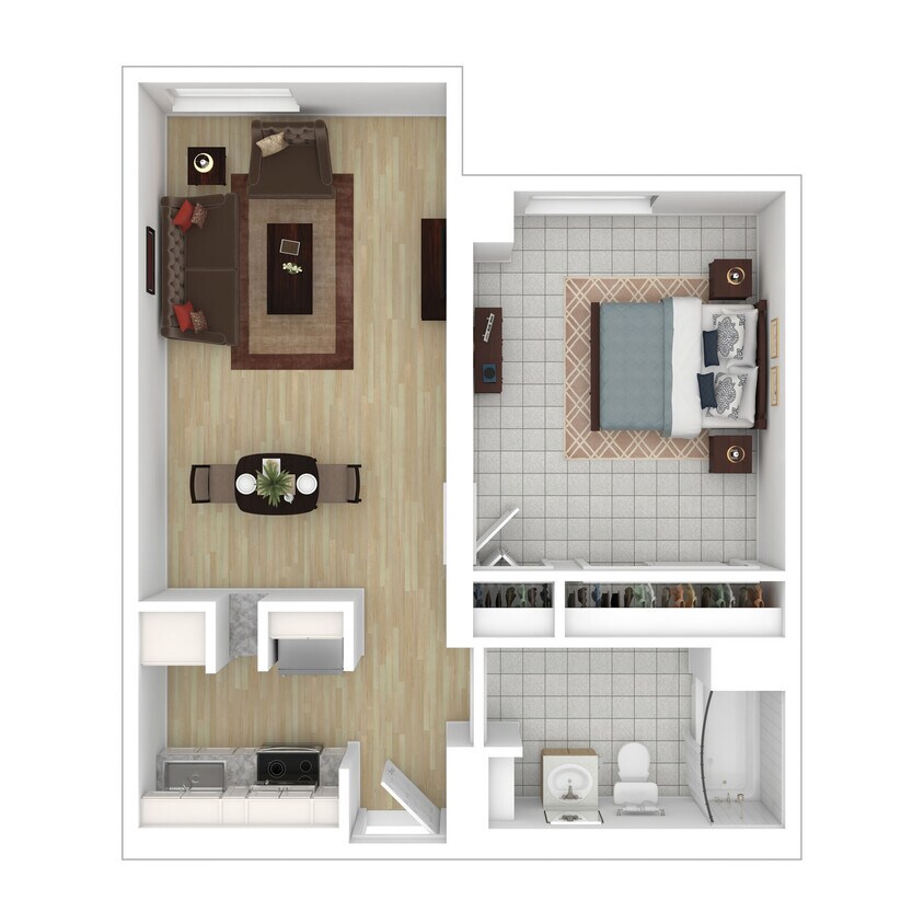 Floor Plan - 55+/Accessible - 99 Kent Street One Bedroom/One Ba