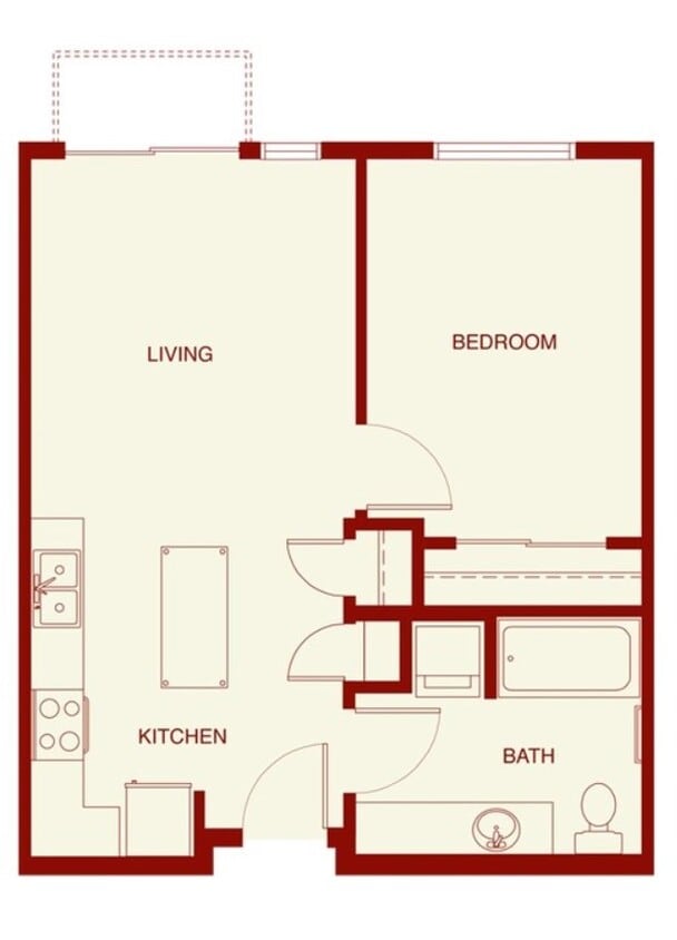 Floor Plan - Simpson - 1x1