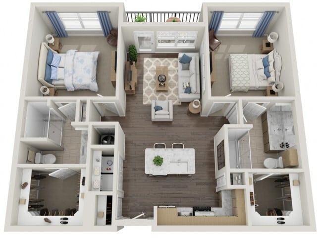 Floor plans are artist’s rendering. All dimensions are approximate. Actual product and specifications may vary in dimension or detail. Not all features are available in every apartment. Prices and availability are subject to change. - C1