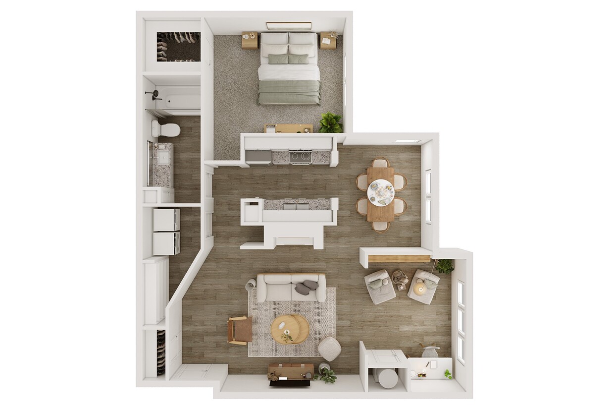 Floor Plan - One Bedroom with Sunroom	