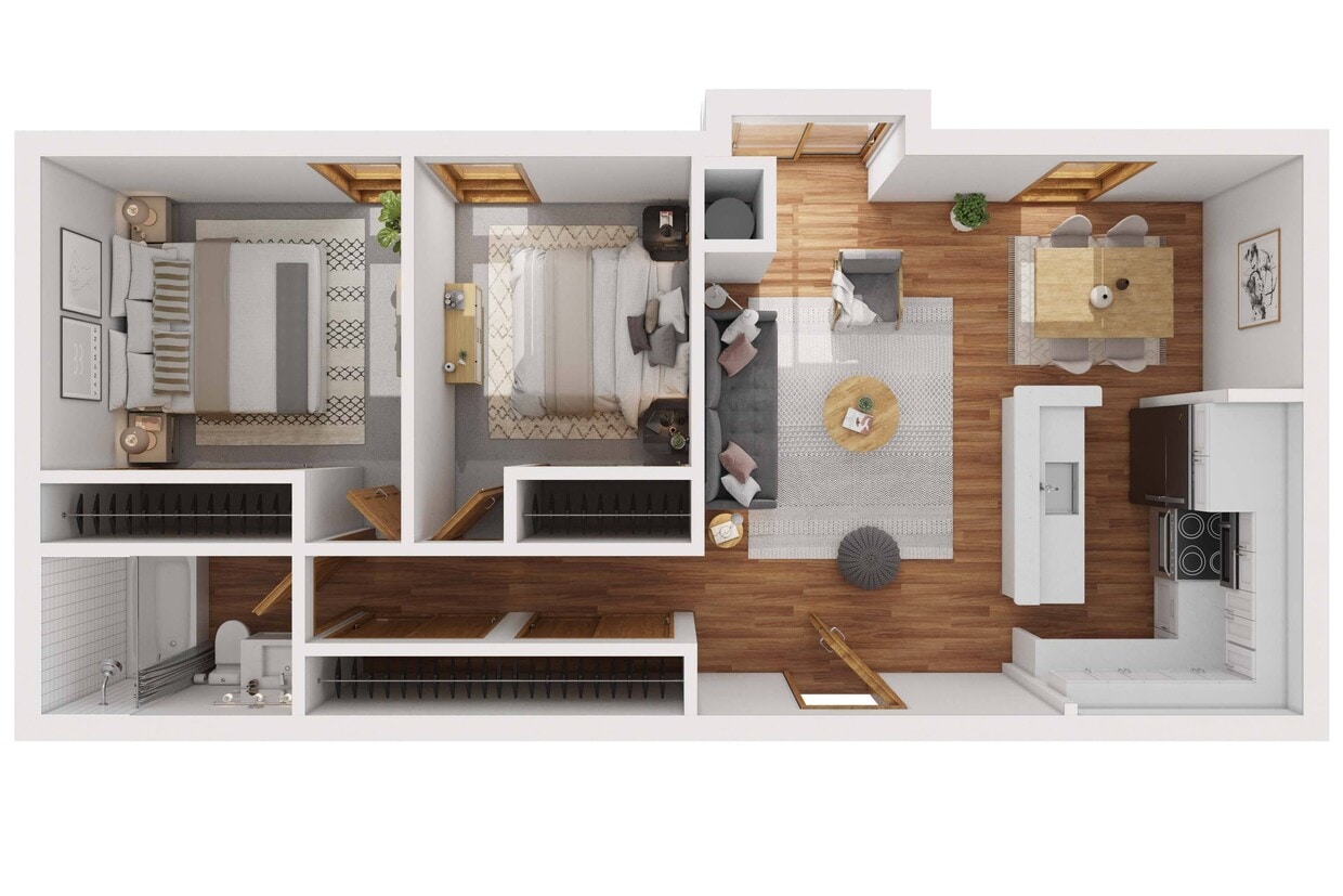 Floor Plan - 2 Bedroom & 1 Bath