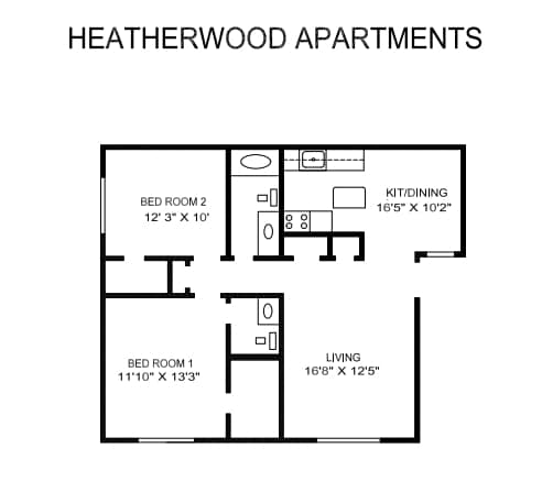 2BR/1.5BA - Two Bedroom 1.5 Bath