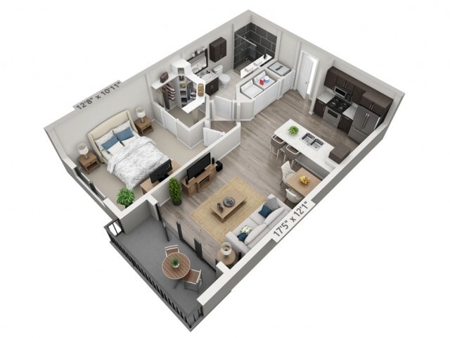 Floor plans are artist’s rendering. All dimensions are approximate. Actual product and specifications may vary in dimension or detail. Not all features are available in every apartment. Prices and availability are subject to change. - A1
