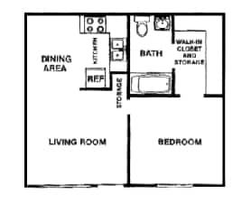 1BR/1BA - 1 Bedroom 1 Bath Small