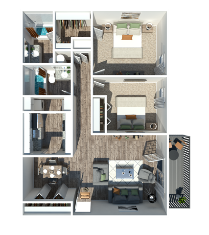 Two Bedroom Two Bathroom - 2 Bedroom 2 Bath