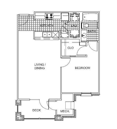 Floor Plan - One-Bedroom