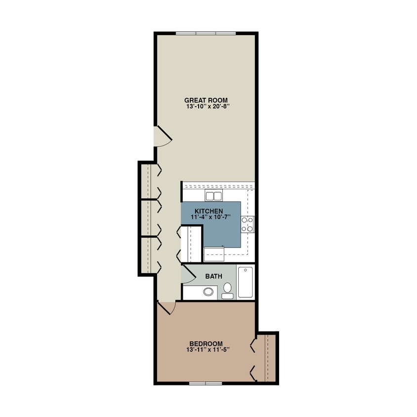 1 Bedroom - 1 Bedroom Apartment