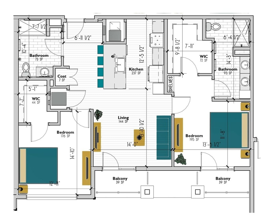 The Concord - Two Bedroom Two Bathroom - Concord