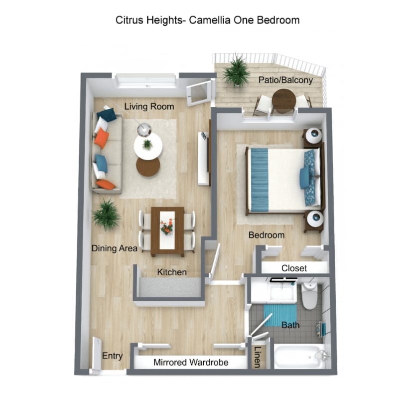 Floor Plan - One Bedroom