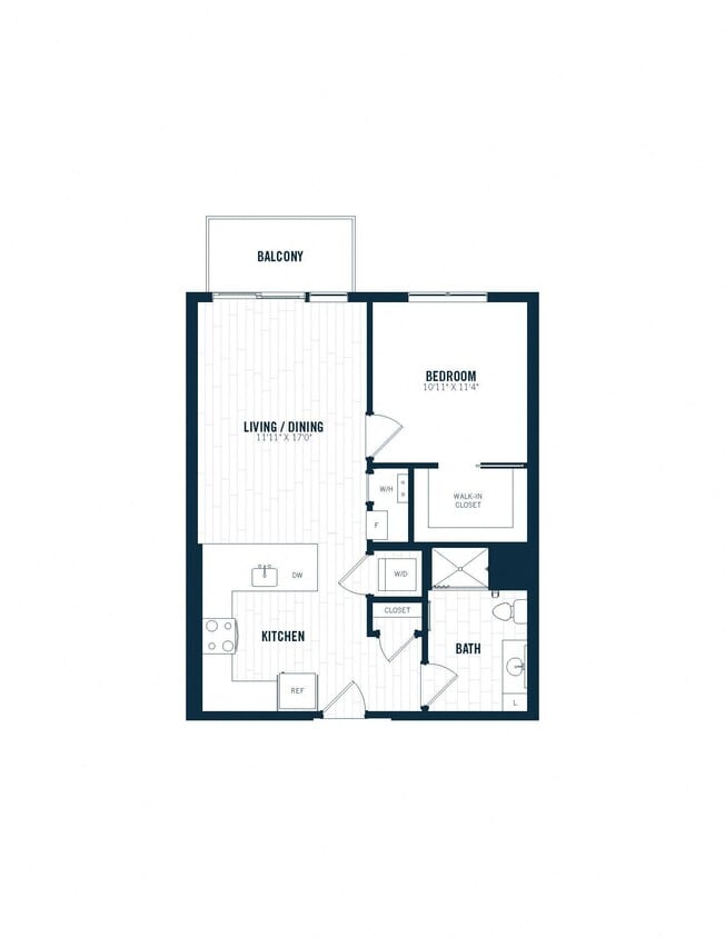 Floor Plan - B1.2 | 1 Bed | 1 Bath