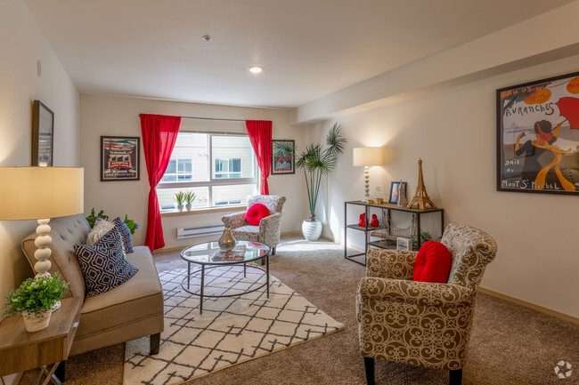 Bothell One Bedroom Apartment - Living Room - Boulevard Place Active Senior Living Apartments