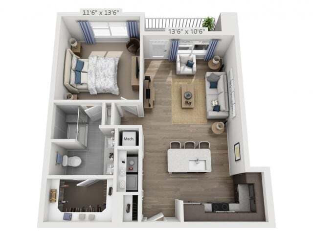 Floor plans are artist’s rendering. All dimensions are approximate. Actual product and specifications may vary in dimension or detail. Not all features are available in every apartment. Prices and availability are subject to change. - Clapton