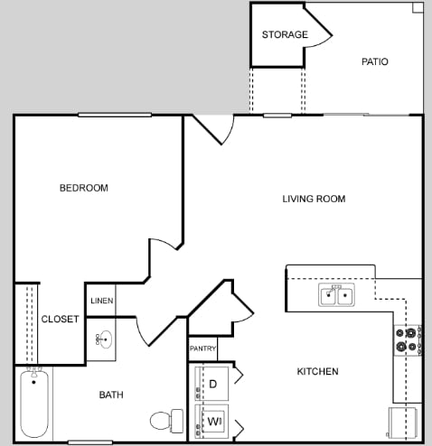 1BR/1BA - One Bedroom