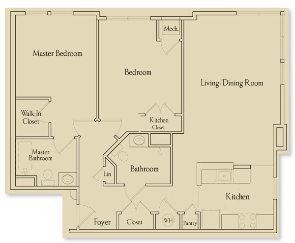 Floor Plan - 2 Bedroom, 2 Bathroom