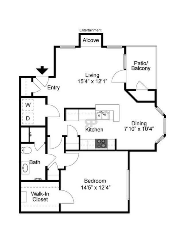 Ashford Wellington 1 Bed 1 Bath - 1X1-B