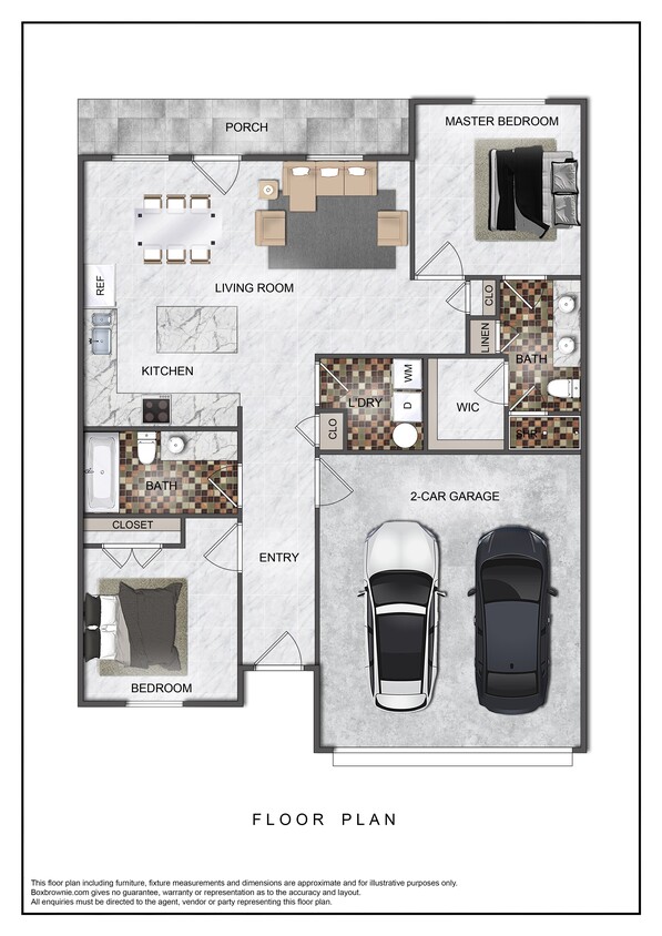 Floor Plan - 2 Bedroom - 2 Car Garage